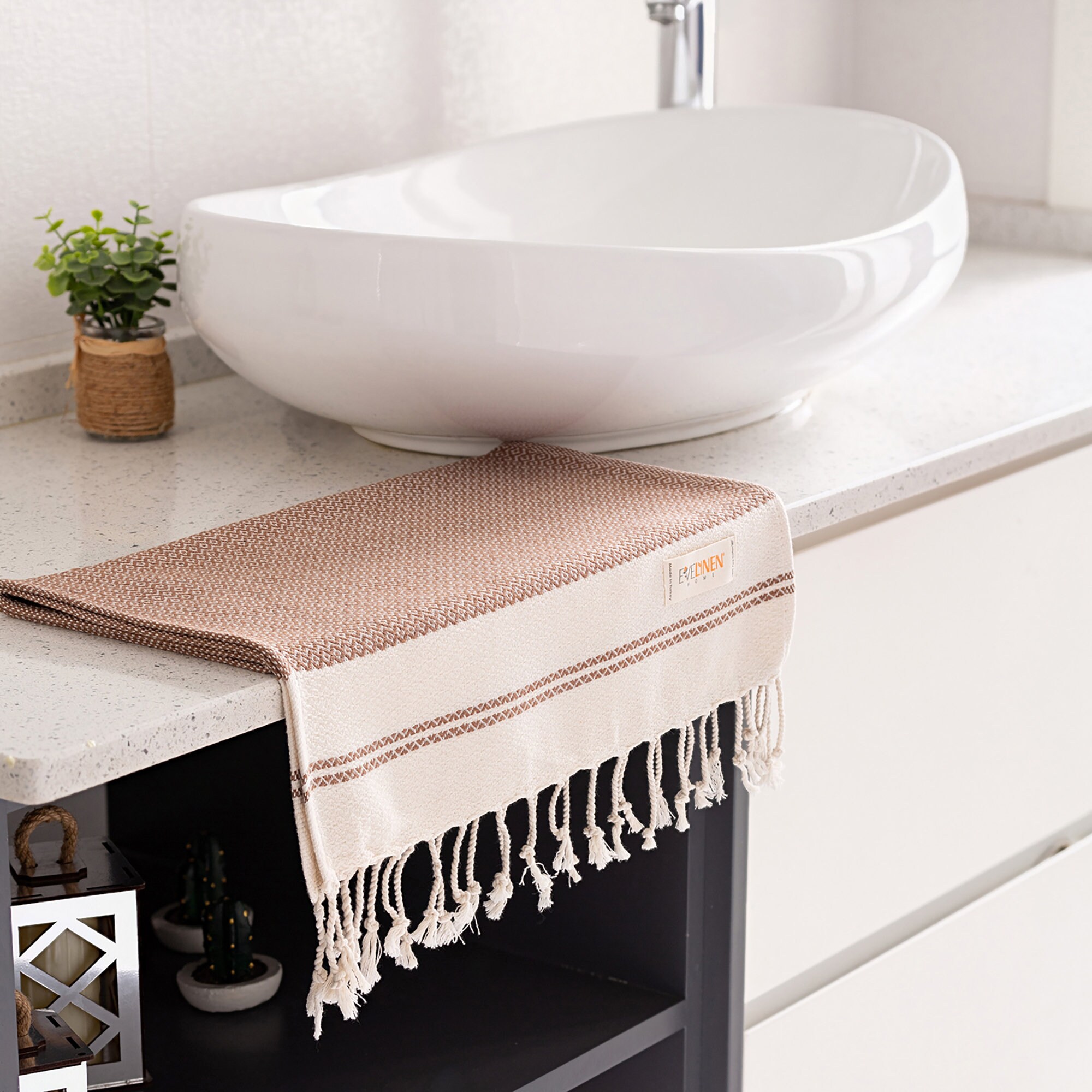 Turkish Hand Towels for Bathroom & Kitchen set of 2 Decorative Bathroom ...