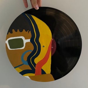Hand-painted 12 inch Vinyl! Abstract femme design.