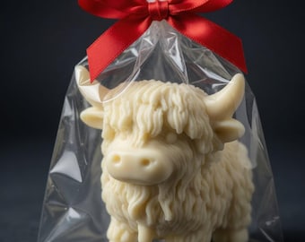 Highland Cow Hollow Chocolate Milk with White Detail Handmade Gift