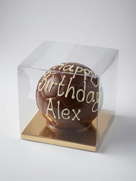 Personalised Chocolate Football | Hand Piped Name or Message in Real Chocolate | No Palm Oil | Welsh Gift