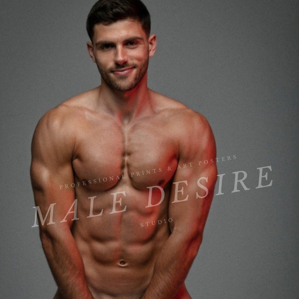 Premium Gay Intimacy Print/Poster: ‘Nude Bradley’ Photograph Photo Desire Man Love Jock Hunk Handsome Nude Sex Sexy Art Queer MaleDesire