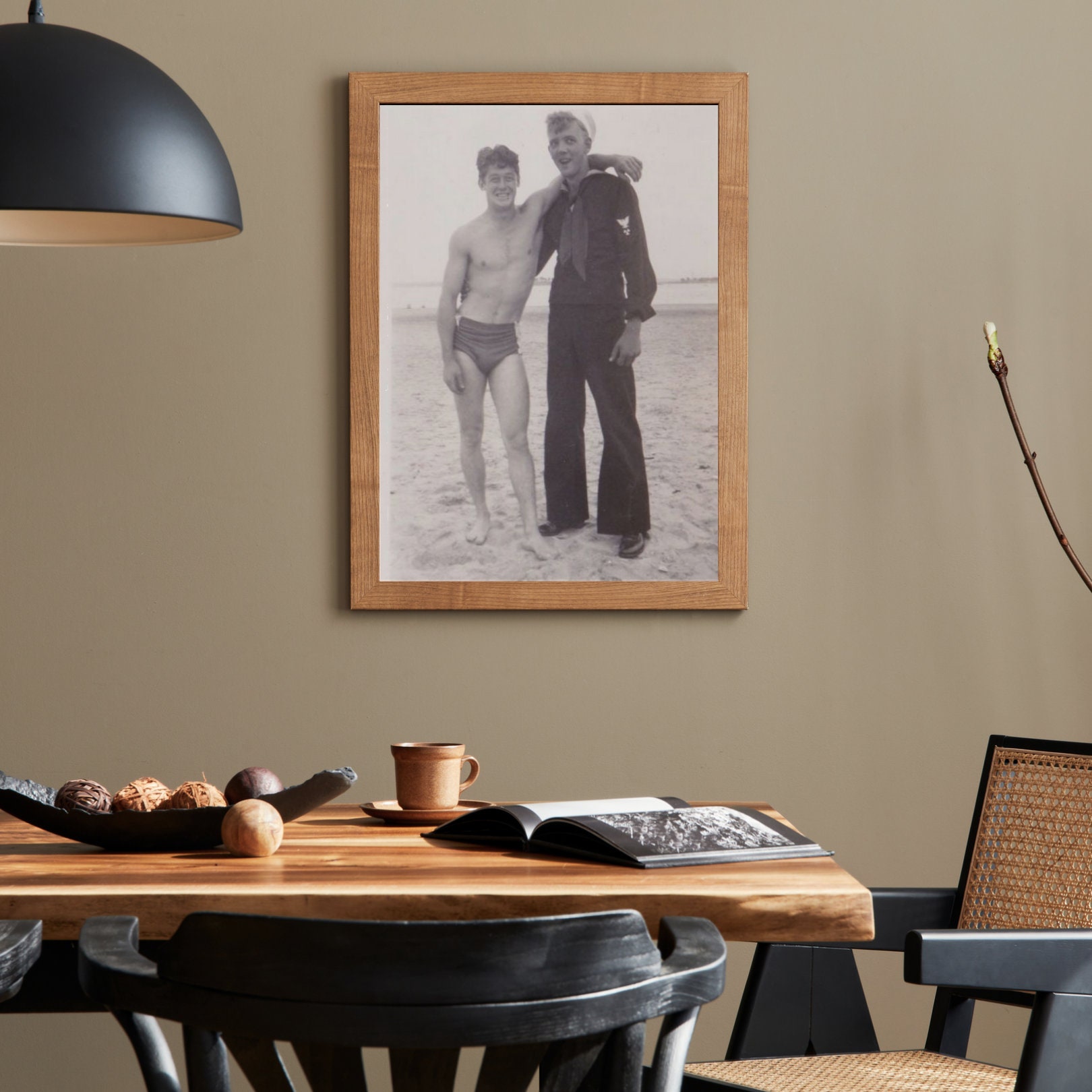 Premium Reproduction Vintage Print/poster: sailor's Lover Photograph Photo Handsome Couple