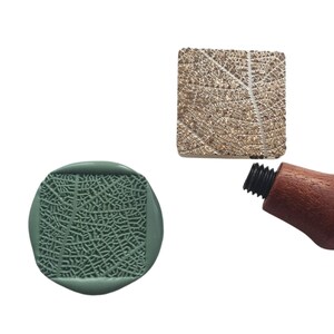 Leaf Impression Wax Seal Stamp: 25mm Square Botanical Wedding Stamp