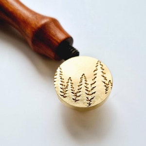 Christmas Tree Forest Wax Seal Stamp: Fir Tree Wax Stamper- 25mm Brass Stamp Head