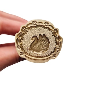 Tampon de cire cygne : papeterie de mariage florale vintage