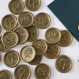 Self Adhesive Rose Wax Seals, Handmade Floral Wax Seals for Wedding Invitaytions, Peel & Stick Wax Seal Stickers