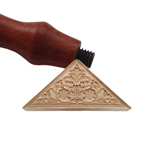 Triangle Brass Wax Seal Stamp: Vintage Floral Design
