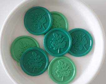 Leaf wax seals for wedding invitations - Botanical wax seal stickers for envelopes