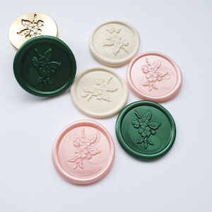 Flower Self Adhesive Wax Seal Stickers for Wedding Stationery - Over 30 Colour Options