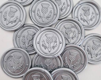 Thistle Wax Seal Stickers: Handmade Wedding Envelope Seals