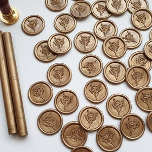 Self Adhesive Wax Seal Stickers Gold Wax Seal Wax Stamp Envelope Wax Seal Wax Seal Stamp Letter Wax Seals image 1