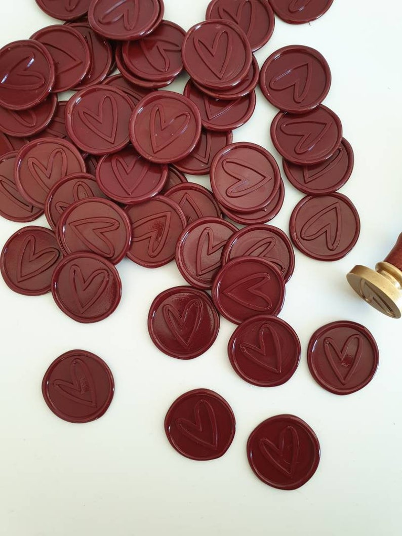 Heart Wax Seal Stickers for Wedding Stationery, Self Adhesive Wax Seals for Envelopes image 4