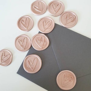 Heart Wax Seal Stickers for Wedding Stationery, Self Adhesive Wax Seals for Envelopes Bild 7