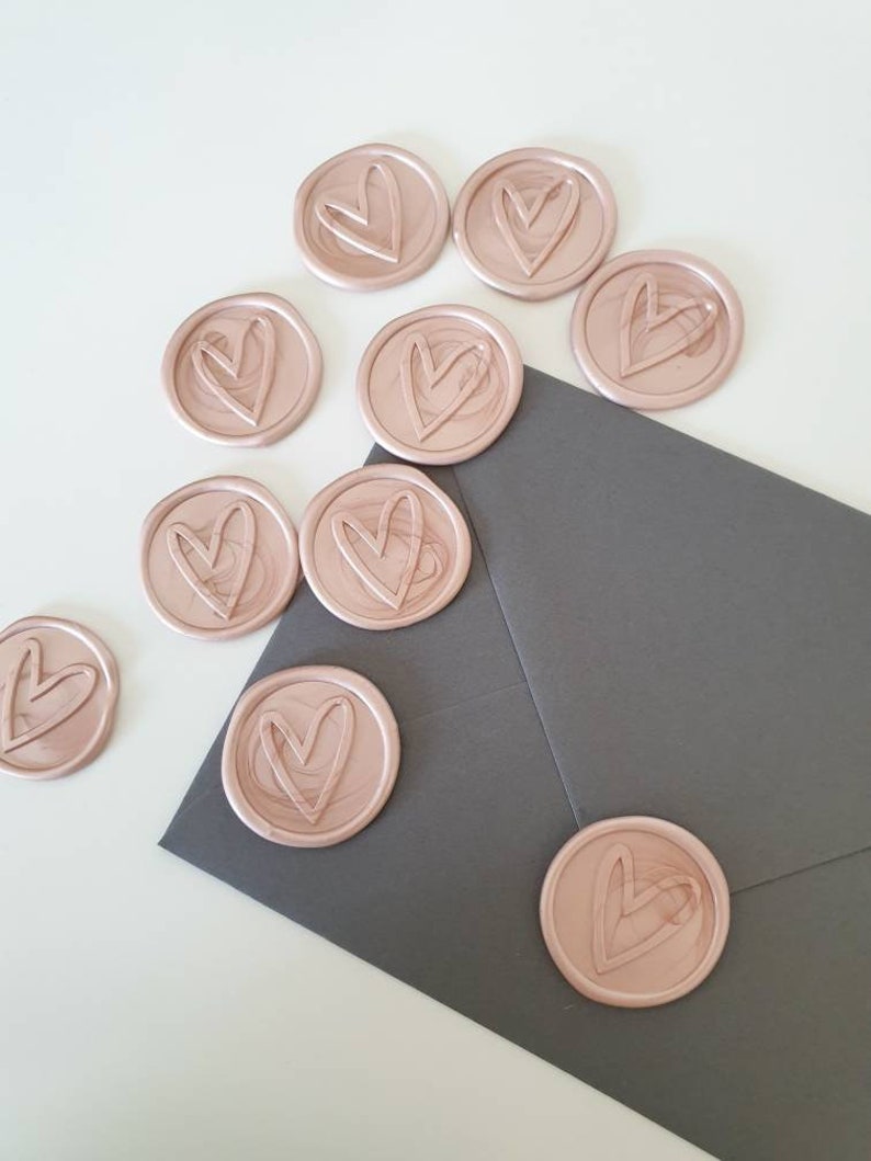 Heart Wax Seal Stickers for Wedding Stationery, Self Adhesive Wax Seals for Envelopes image 7