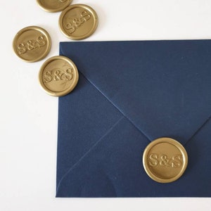 Custom Wax Seal Stickers for Wedding Invitations Initial Wax Stickers for Envelopes Wedding Invitation Wax Seal Stamp image 7