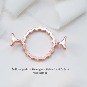 Outil de mise en forme pour sceaux de cire Outil de sceau de cire Guide de forme de sceau de cire _ Cadre de tampon de sceau de cire D- Rose Gold Crinkle