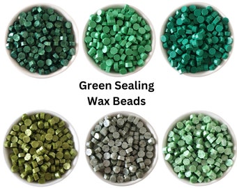 Green Sealing Wax Beads - UK Sealing Wax - Wax Seal Stamp Supplies- Sealing Wax for Wedding Invitation Envelopes