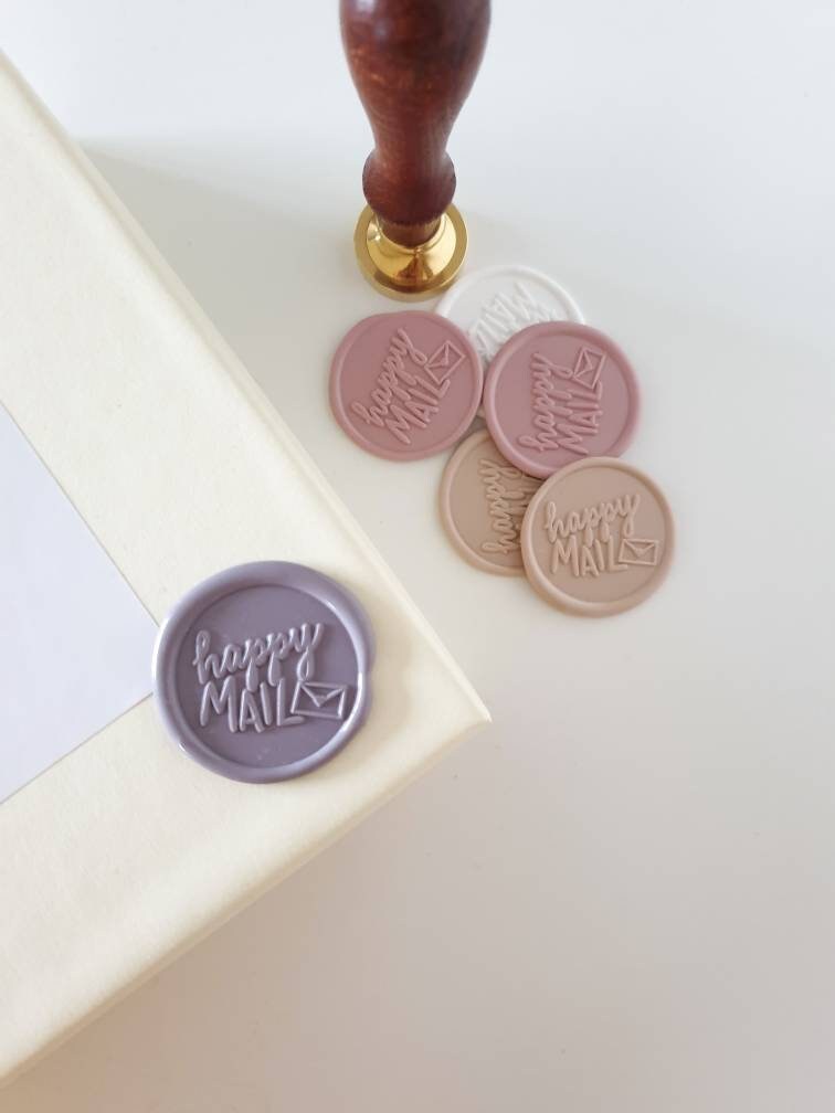 Happy Mail Wax Seals Wax Seal Stickers Wax Seal Wax Stamp Etsy