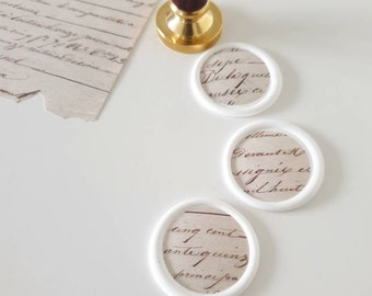 Sceaux de cire vintage pour invitations de mariage - Autocollants d’invitation - Autocollants de cire d’enveloppe - Sceau de cire de transcription