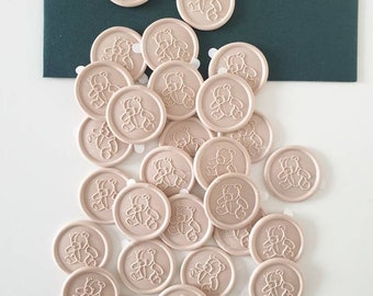 Teddy Bear - Self Adhesive Wax Seals for Baby Shower Invitations or 1st Birthday Party Invitations