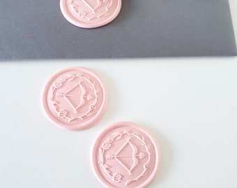 Cupid's Bow Wax Seal Stickers, Over 30 Colour Options, Wax Seal Stamp, Wedding Invitation Wax Seals