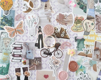 Mixed Ephemera Kit  - Collage Stickers - Scrapbook Gift Set - Handmade Gift