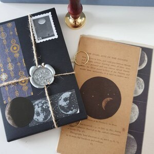 Space and Astrology Themed Stationery Gift Set for Scrapbookers and Journal Lovers Contains DIY Wax Seal Kit & Journaling Items image 8