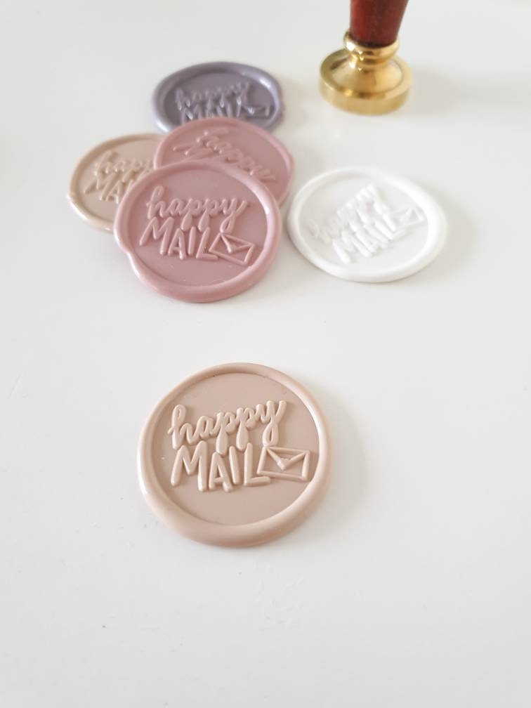 Happy Mail Wax Seals Wax Seal Stickers Wax Seal Wax Stamp Etsy