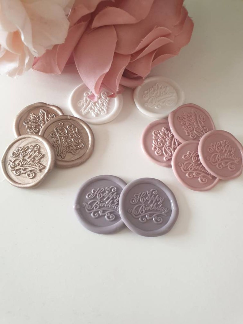 Happy Birthday Self Adhesive Wax Seal Stickers , Birthday Wax Seal Stamps image 4