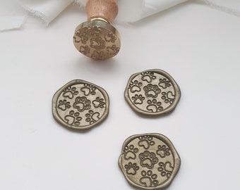 Paw Print Wax Seal Stickers: Pet Wedding Invitation Seals