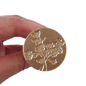 Wildflower Wax Seal Stamp: Handmade Brass Seal (25mm)