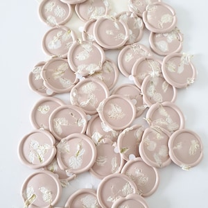 Sceaux de cire pétale ivoire | Cachet de cire de fleurs séchées | Mer de cire de luxe | Pour enveloppes de mariage crème | Cachets de cire britanniques - Livraison rapide