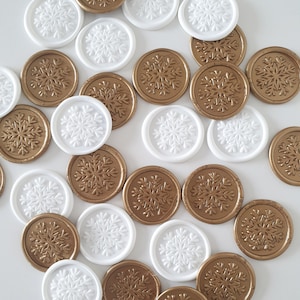 Snowflake Wax Seal Stickers - Christmas Gift Wrap Stickers -  Wax Seals for Christmas Cards