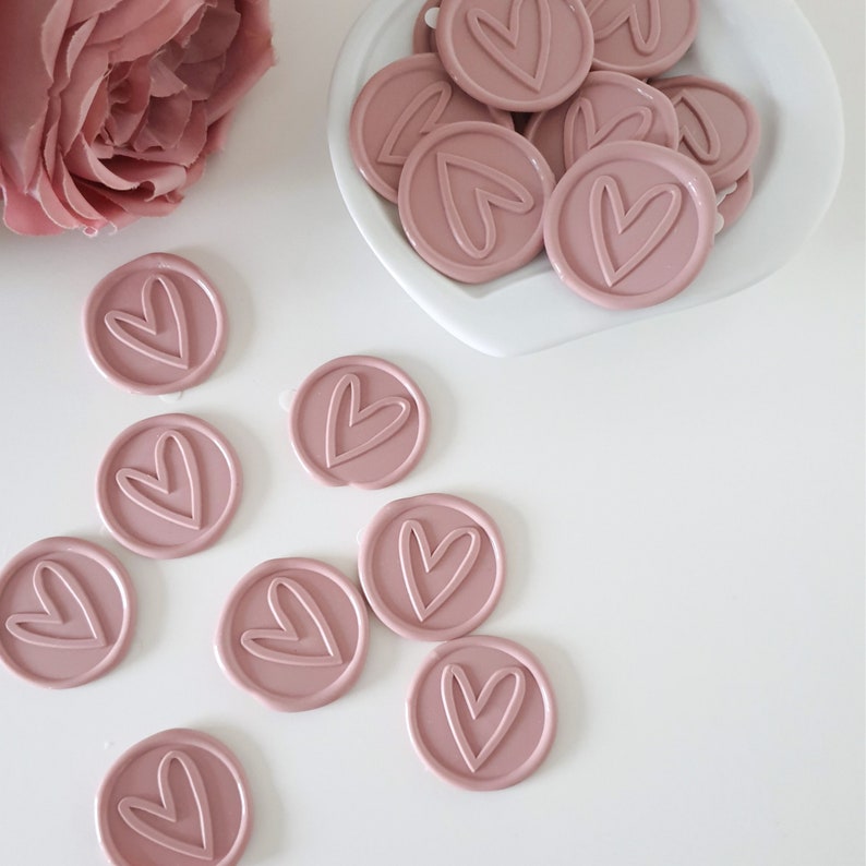 Heart Wax Seal Stickers for Wedding Stationery, Self Adhesive Wax Seals for Envelopes image 10