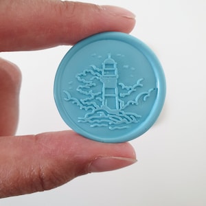 Lighthouse Wax Seal Stickers: Handmade Wedding Invitation Seals