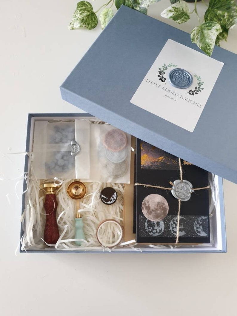 Space and Astrology Themed Stationery Gift Set for Scrapbookers and Journal Lovers Contains DIY Wax Seal Kit & Journaling Items image 9