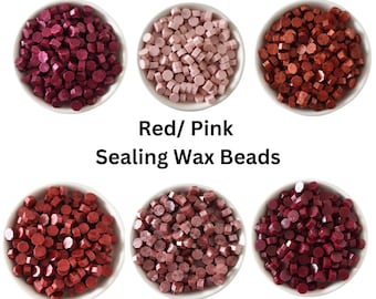 Red and Pink Sealing Wax Beads - UK Sealing Wax - Wax Seal Stamp Supplies- Sealing Wax for Wedding Invitation Envelopes