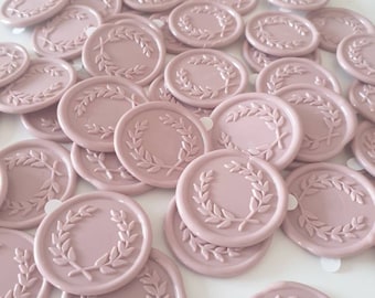 Laurel Wreath Self Adhesive Wax Seal Stickers for Envelopes and Wedding Stationery - Over 30 Colour Options