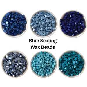 Blue Sealing Wax Beads UK Sealing Wax Wax Seal Stamp Supplies Sealing Wax for Wedding Invitation Envelopes image 1