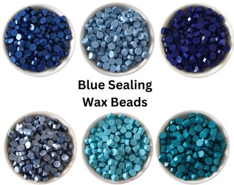 Blue Sealing Wax Beads - UK Sealing Wax - Wax Seal Stamp Supplies- Sealing Wax for Wedding Invitation Envelopes
