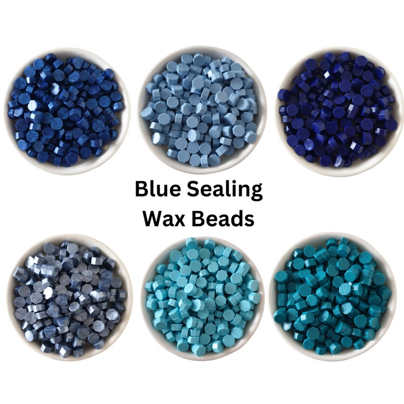 Blue Sealing Wax Beads UK Sealing Wax Wax Seal Stamp Supplies Sealing Wax for Wedding Invitation Envelopes image 1