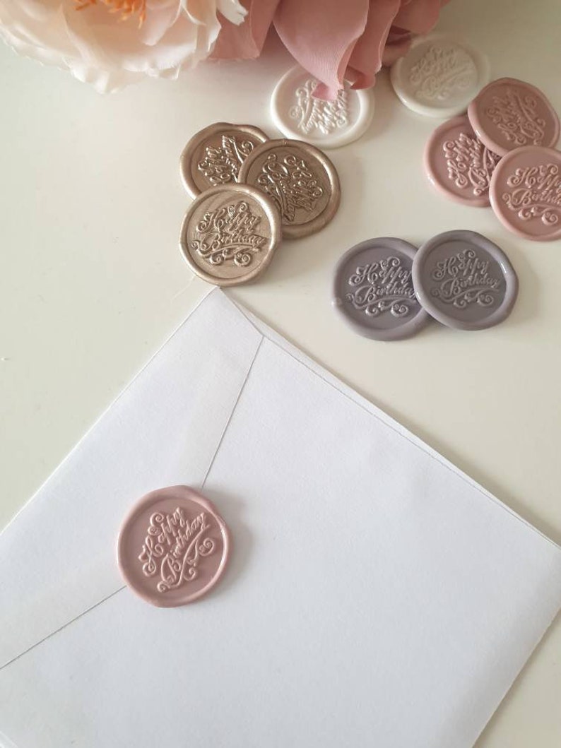 Happy Birthday Self Adhesive Wax Seal Stickers , Birthday Wax Seal Stamps image 5