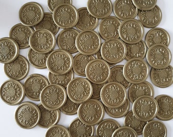 Sunflower Self Adhesive Wax Seals-  Over 30 Colours - Wedding Invitation Wax Seals - Floral Wax Seal Stickers