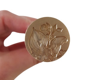 Calla Lily Wax Sealing Stamp for DIY Wax Seals - UK Based