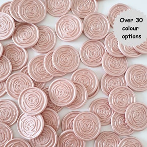 Peony Wax Seal Stickers for Wedding Stationery - Floral Self Adhesive Wax Seals - Pre- Made Wax Seals