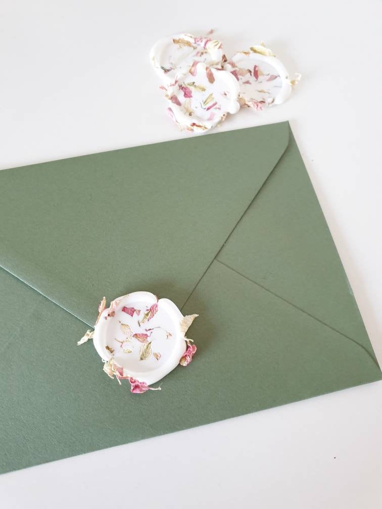 Wax Sealing Stamp - Heart & Roses Design With Rosewood Handle For Letters