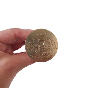 Lighthouse Wax Seal Stamp: 30mm Brass DIY Seal