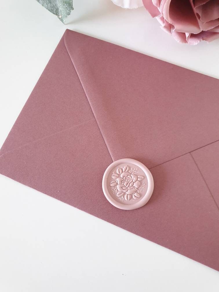 Pink Wax Seals Rose Wax Seal Fast Delivery Wedding Etsy