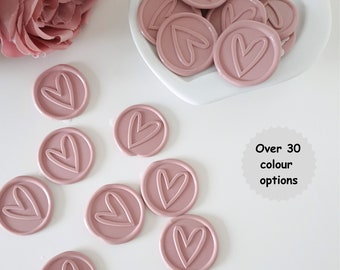 Heart Wax Seal Stickers for Wedding Stationery, Self Adhesive Wax Seals for Envelopes