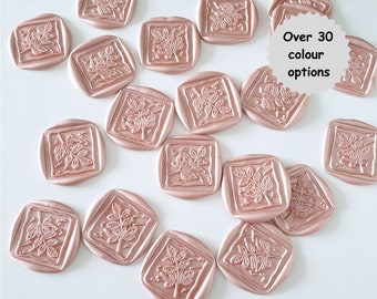 Stickers carrés en cire pour faire-part de mariage - Cachets en cire britanniques - Cachets en cire autoadhésifs blush